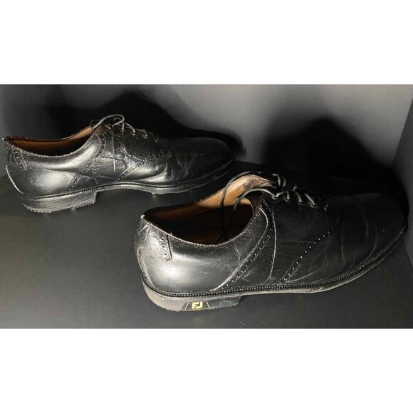 FootJoy Leather Icon Croc Saddle Black Mens 15 52108 Golf Spikes - Picture 6 of 7